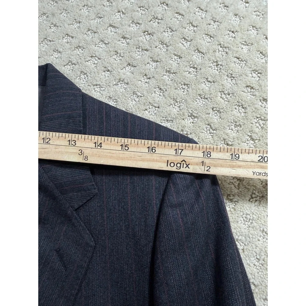 Canali Milano for Macy's Grey Red Pinstripe Blazer Sport Coat Made in Italy 42R